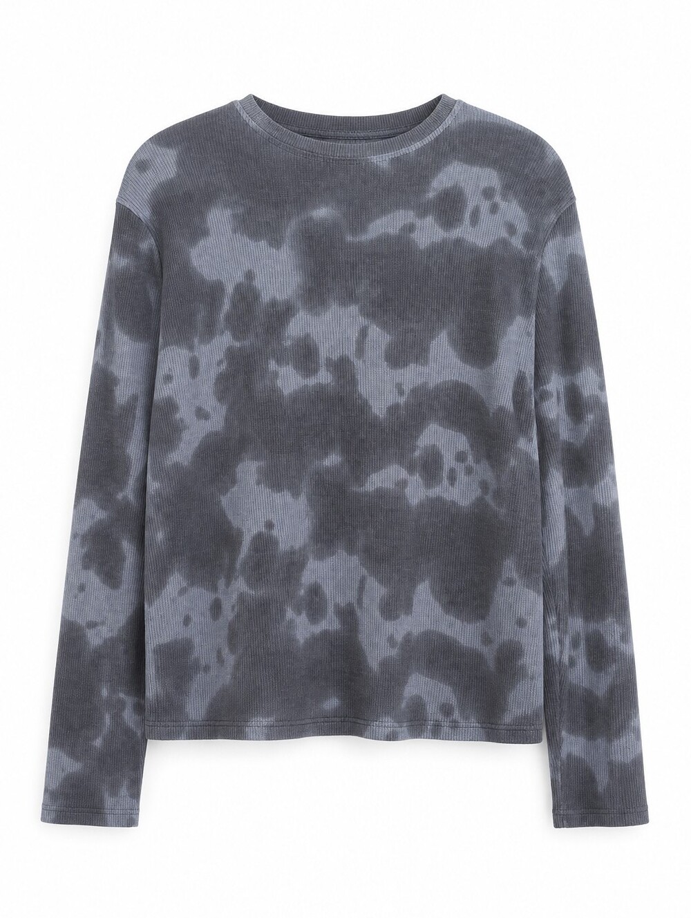 RDI Tie-Dye Smoke Long Sleeve Crewneck Top - Gray/Charcoal Women's Size XL